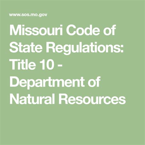 8, RSMo, "no rule. . Missouri code of state regulations